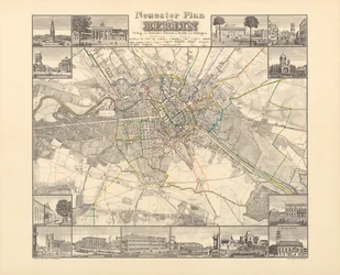 Berliinin historiallinen kartta, julkaissut Verlag von Gebrueder Rocca, Berliini 1838