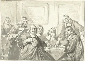 Pyhän Luukkaan killan valvojat Haarlemissa, 1675.
