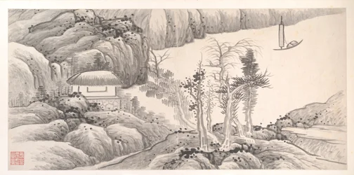 Kahdentoista kuukauden maisemat, n. 1685 (kahdentoista maalauslehden albumi; tussi paperille)