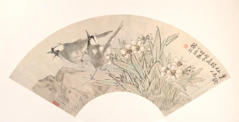 Linnut ja Narcissus, päivätty 1883.