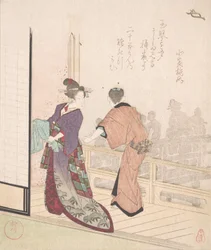 Kohtaus Teahousen verannalla, 1700-1800-luku.