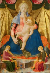 Nöyryyden Madonna kahden muusikkoenkelin kanssa, n. 1450