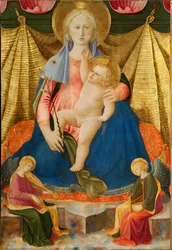 Nöyryyden Madonna kahden muusikkoenkelin kanssa