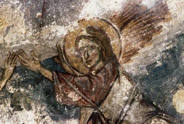 Enkeli, fresko bysanttilaisessa Agios Georgioksen kirkossa, Apodoulou, Kreeta, Kreikka (kuva)