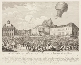 Montgolfier-ilmapallon nousu Versaillesissa