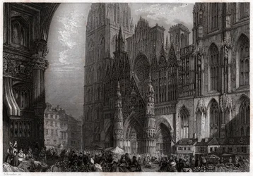 Cathedrale de Rouen, noin 1850 (kaiverrus)
