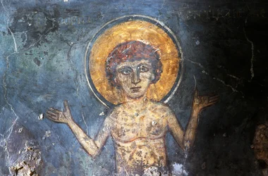 Kristus, fresko bysanttilaisessa Agios Georgios Sfakiotis -kirkossa, Diavaide, Kreeta, Kreikka (kuva)