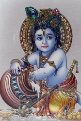 Lapsi-lordi Krishna. Hindu jumala.