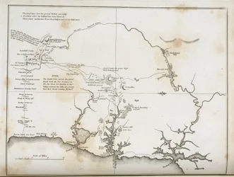 Sydneyn ja sitä ympäröivien alueiden kartta, Australia, n. 1798
