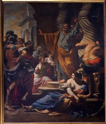 Toukokuu 1642, Charles Poerson (1609-1667) "Pyhän Pietarin ennustus Jerusalemissa". Cathedrale Notre Dame de Paris - Paris 4 - XIII, XIII, XIX, kuntoutus Viollet-le-Duc -