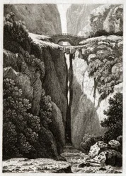 Icononzon luonnolliset sillat, Kolumbia. noin 1840 (kaiverrus)