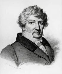 Georges Leopold Chretien Frederic Dagobert Cuvierin (1769-1832), ranskalaisen biologin muotokuva, kaiverrus