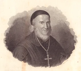 Italian piispa Adeodato Turchin (1724-1803) muotokuva, G Guzzin kuparikaiverrus Francesco Viciran maalauksesta