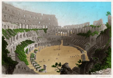 Colosseen rauniot Roomassa. noin 1840 (kaiverrus)