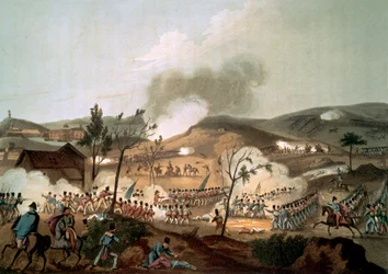 Korunnan taistelu, 17. tammikuuta 1809 (värillinen akvatinta)