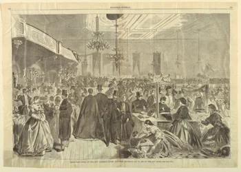Great Fair pidetty City Assembly Roomsissa, New Yorkissa, joulukuussa 1861, julkaisussa Aid of City Poor, Harper
