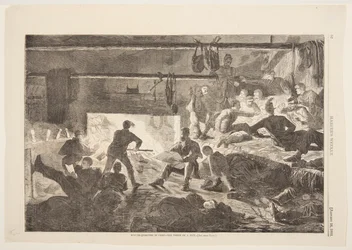 Winter-Quarters in Camp - Inside of the Hut
