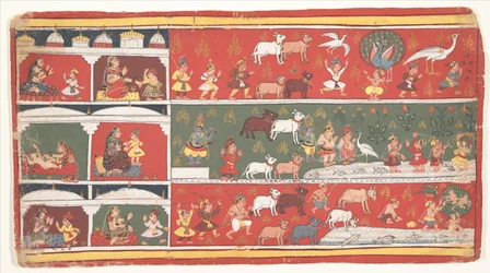 Bakasura, kurkidemon, saapuu Brindavaniin: Sivu hajanaisesta Bhagavata Puranasta (muinaisia tarinoita Lordi Vishnusta)