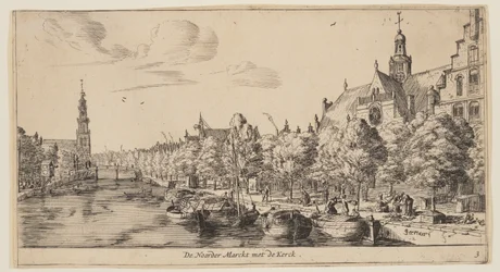 Noorder Marckt ja Kerck, Amsterdamin näkymiä -kuvasta