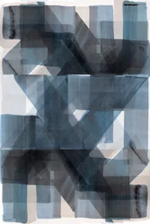 Päällekkäiset siniset geometriset kuviot