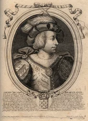 Ludvig V Faineantin (967 - 987), Ranskan kuninkaan muotokuva - Louis V Indolent (967-987) kaiverrus teoksesta "Les Augustes Representations de tous les Kings de France from Pharamond to LouisXIV", Pariisi