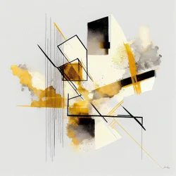 Abstraktit geometriset muodot, akvarellimaalaus, tulostus tilauksesta