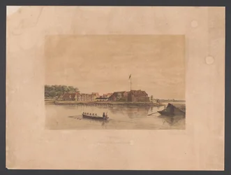 Fort Zeelandia Paramaribossa Suriname. Näkymä Fort Zelandiaan Paramaribossa (otsikko esineessä) Länsi-Intia (sarjan nimi esineellä) Näkymiä Alankomaiden Länsi-Intialta (sarjan nimi)