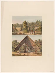 Arowaksin leiri Suriname. Arowakka Indian Camp (otsikko esineessä)