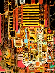 Aboriginaalimotiivi, 2014 (sekatekniikka)
