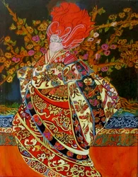 Taikanainen, 2015 (sekoitus, akryyli, muste, öljy)