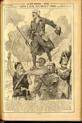 Agenda Buvard du Bon Marche 1917 - Kuva Jobista (Jacques Marie (Jacques-Marie) Gaston Onfray ja Breville) (1858-1931): Meillä on ne! 1916 - Sota 14-18, Lääketiede, Lääketiede, Terveys, Virkapuvut, Suuret taistelut, Panssari - Sotilaat, Gallialaiset - Histo