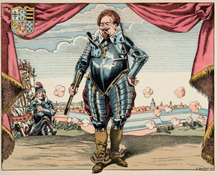 Kuvitus kirjasta ”Le bon roy Henri”, jonka kuvitti Jacques Marie Gaston Onfray de Bréville, tunnettu nimellä JOB (1858-1931): Charles de Lorrainen (1554-1611), Mayennen herttuan, Liigan sotilasjohtajan ja Henrik IV:n vihollisen muotokuva - Yksityiskokoelma