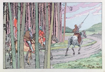 Jacques Marie Gaston Onfray de Brevillen TYÖSSÄ (1858 - 1931); Kuvitus teoksesta "Les epees de France": Jeanne d