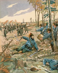 Jacques Marie Gaston Onfroy de Breville dit JOB (1858-1931) - Belgian historia: Berchem Lez Antwerpenin taistelu, Frederic de Merode (1792 - 1830) haavoittui kuolemaan taistellessaan Alankomaiden armeijaa vastaan 24. lokakuuta