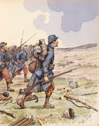 Jacques Marie Gaston Onfroy de Breville dit JOB (1858-1931) - Les poilus Marnen taistelun aikana ensimmäisen maailmansodan aikana, yksityinen kokoelma