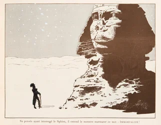 Jacques Marie Gaston Onfroy de Breville dit JOB (1858-1931) - Napoleon Bonaparte ennen sfinksiä Egyptin kampanjansa aikana, yksityinen kokoelma