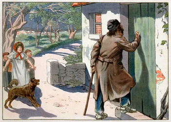 Joachim Murat (1767-1815), Napolin dechu-kuningas, vaelsi Provencessa paenessaan Napolista vuonna 1815. Kaiverrus Jacques Marie Gaston Onfray de Breville dit Job (1858-1931)