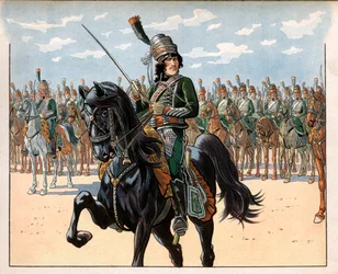 Joachim Murat (1767-1815) sitten eversti Italian kampanjan aikana. Kaiverrus Jacques Marie Gaston Onfray de Breville dit Job (1858-1931)