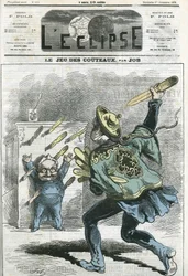 Le jeux des knives, Adolphe Thiers (1797-1877), ranskalainen historioitsija ja valtiomies. Kansi Jobin "" L