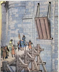 Avaa, se on Ranskan omaisuus! (tai "Avaa, se on epäonni, Ranskan kuningas!") Ranskan kuninkaan sanat Philip VI dit Philippe de Valois (1293-1350) saapuu Leviksen sillan eteen Chateau de Broyessa lähellä Crecya. Hän loukkaantui taistelussa