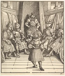 Kuvitus valkoisesta kuningas Der Weiß Königistä, 1400-1500-luvulta.